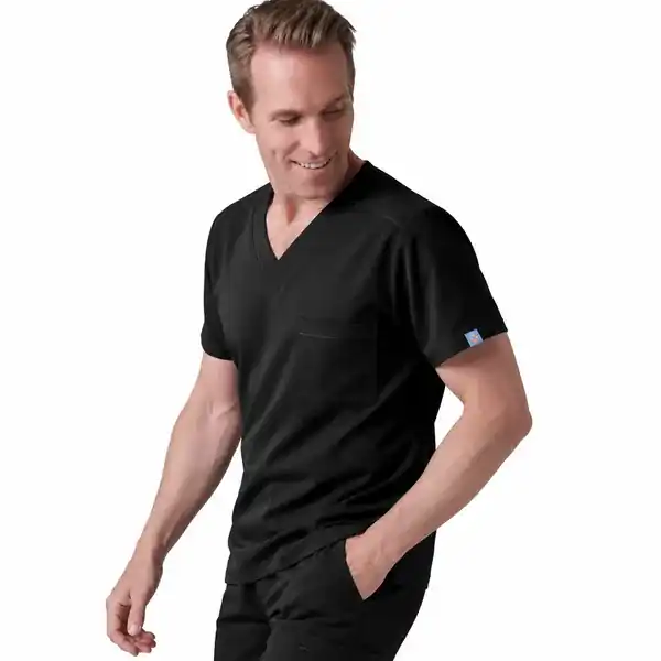 Men's scrub top in Jet Black