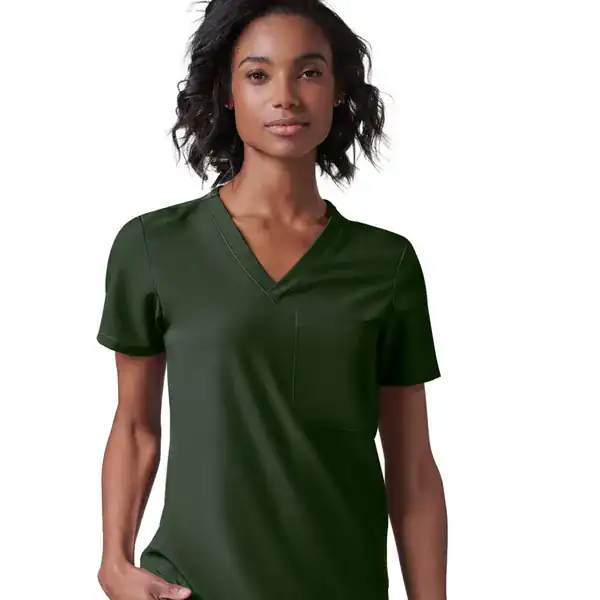 Women's scrub top in Highland Green