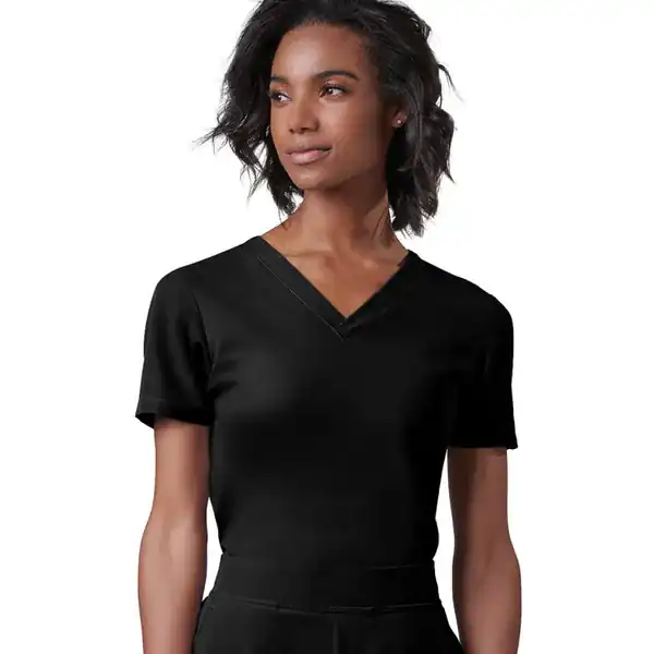 Women's scrub top in Jet Black